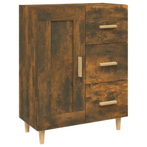 The Living Store Dressoir - Bijzetkast - 69.5 x 34 x 90 cm - Gerookt eiken