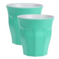 8x stuks onbreekbare kunststof/melamine groene drinkbeker 9 x 8.7 cm voor outdoor/camping