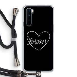 Forever heart black: OnePlus Nord Transparant Hoesje met koord