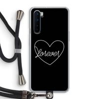 Forever heart black: OnePlus Nord Transparant Hoesje met koord