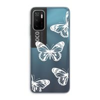 White butterfly: Xiaomi Poco M3 Pro 5G Transparant Hoesje