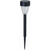 Solar tuinlamp - 1x - zwart - LED Softtone effect - oplaadbaar - D7 x H37 cm - thumbnail
