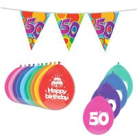 Leeftijd verjaardag thema 50 jaar pakket ballonnen/vlaggetjes - Feestpakketten - thumbnail