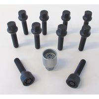 H&R Wielboutenset bolkonisch R12 M12x1.50 - Lengte 40mm - Zwart - 10 stuks (bv. Mercedes) - incl. wi HRB1254002SET