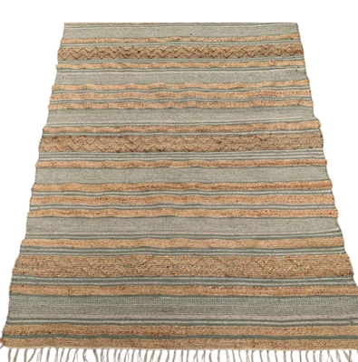 Vloerkleed Naturel Jute Wol sage - in 2 maten