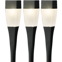 Set van 6x stuks solar tuinlamp/prikspot zwart op zonne-energie 26 cm