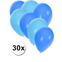 Lichtblauwe en blauwe ballonnen 30 stuks   - - thumbnail