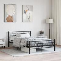 Bedframe staal zwart 140x200 cm