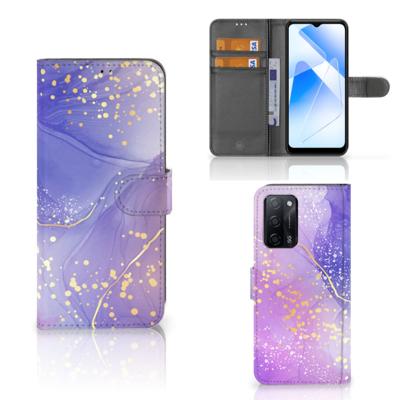 Hoesje voor OPPO A16/A16s/A54s Watercolor Paars Hoesje voor OPPO A16/A16s/A54s Watercolor Paars
