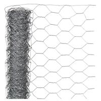 Schermgaas - 2x - grijs - verzinkt staal - 50 x 500 cm - zeskantig maaswijdte 40 x 40 mm