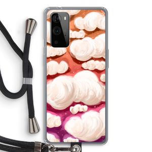 Katoen Wolken: OnePlus 9 Pro Transparant Hoesje met koord