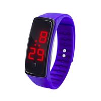 LED digitale display siliconen armband kinderen elektronische horloge (paars)