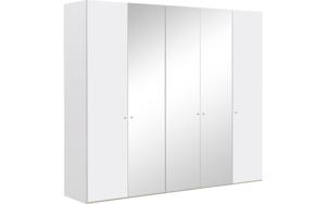 Goossens Kledingkast Easy Storage Ddk, Kledingkast 253 cm breed, 220 cm hoog, 2x draaideur en 3x spiegel draaideur midden