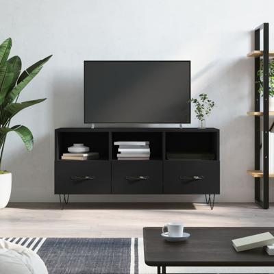Tv-meubel 102x36x50 cm bewerkt hout zwart