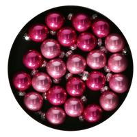 Othmar Decorations Mini kerstballen - 48x stuks - roze tinten - glas - 2,5 cm - kerstversiering