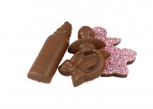 Geboorte Chocolade Figuurtjes Roze 10 stuks