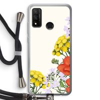 Wilde bloemen: Huawei P Smart (2020) Transparant Hoesje met koord