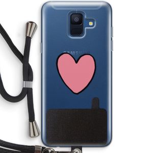 Hartje: Samsung Galaxy A6 (2018) Transparant Hoesje met koord