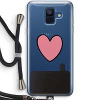 Hartje: Samsung Galaxy A6 (2018) Transparant Hoesje met koord