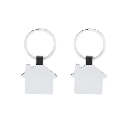 Sleutelhanger met klein huisje - 2x - zilver - metaal - 3.5 x 3 cm - eigen huis/nieuw huis