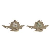 Decoratieve figuren Home ESPRIT Wit Groen Boeddha Orientaals 30 x 6 x 15 cm (2 Stuks)