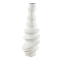 PTMD Georgy White ceramic pot round spiral L