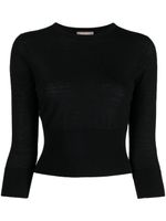 N.Peal pull crop en maille fine - Noir