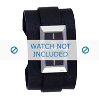 Horlogeband Dolce & Gabbana 3719040031 Onderliggend Leder Zwart 20mm
