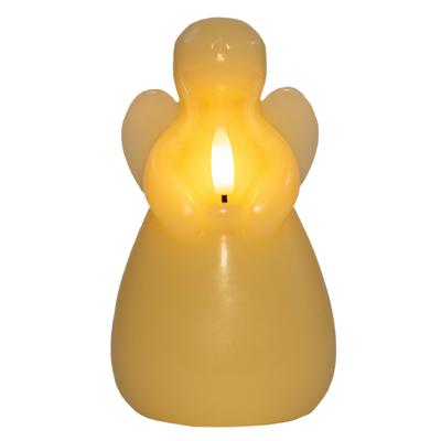 LED kaars engel?- ivoor - 14 x 8 cm - met timer - op batterijen - kerst
