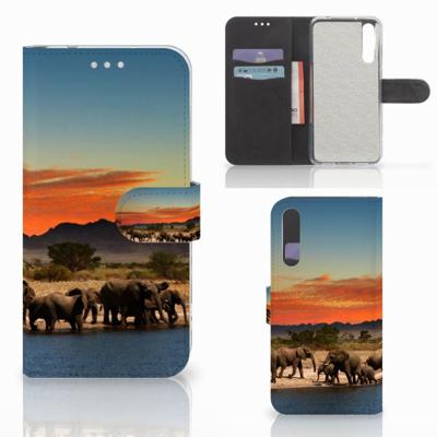 Huawei P20 Pro | Telefoonhoesje | Met pasjeshouder | Olifanten