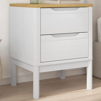 Nachtkastje FLORO 45x39x57 cm massief grenenhout wit