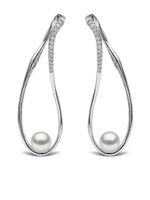 Yoko London boucles d'oreilles en or blanc 18ct ornés de diamants et de perles Akoya - Argent