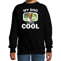 Jack russel honden trui / sweater my dog is serious cool zwart voor kinderen - thumbnail