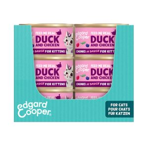 Edgard & Cooper eend en kip kitten natvoer blikjes 18 x 85gr