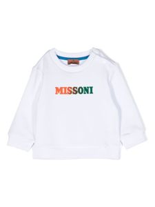 Missoni Kids pull en coton à logo imprimé - Blanc