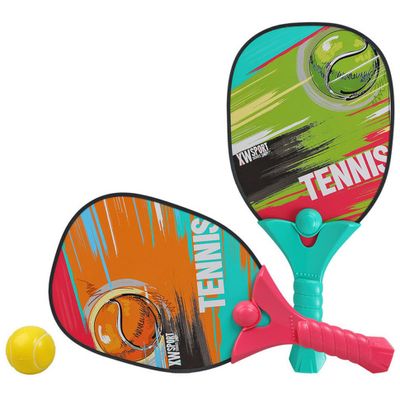 Gekleurde beachball/pickleball set met print buitenspeelgoed Gekleurde beachball/pickleball set met print buitenspeelgoed
