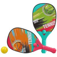 Gekleurde beachball/pickleball set met print buitenspeelgoed   -