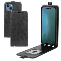 iPhone 14 Verticale Flip Case met Kaarthouder - Zwart