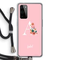 Pink Bouquet: OnePlus 9 Pro Transparant Hoesje met koord