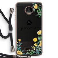 Gele bloemen: Motorola Moto Z Force Transparant Hoesje met koord