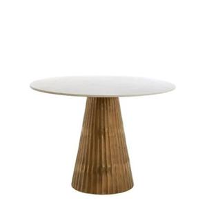 Light&living Tafel Ø100x78 cm LEYDA marmer wit-antiek brons