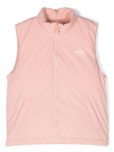 Kenzo Kids gilet matelassé à logo imprimé - Rose