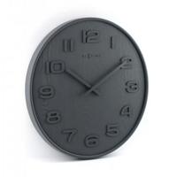 NeXtime klok 3096gs wood wood medium, ø35.5 cm, wall, gray