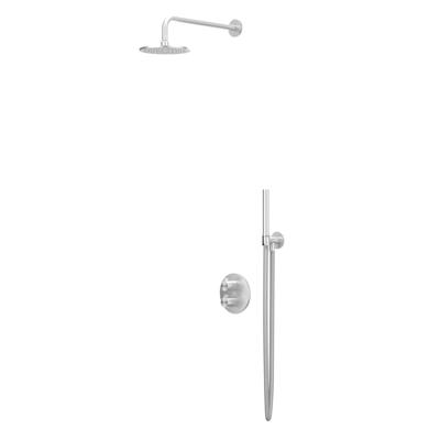 IVY Tribe Regendoucheset - inbouw - 2-weg stop-omstel - 40cm wandarm - 30cm medium hoofddouche rond - houder met uitlaat - 150cm doucheslang - staafmodel handdouche - RVS316 - geborsteld CST2IXACAA
