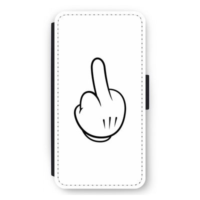 Middle finger white: iPhone 11 Pro Max Flip Hoesje