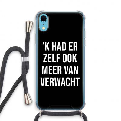 Meer verwacht - Zwart: iPhone XR Transparant Hoesje met koord