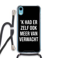 Meer verwacht - Zwart: iPhone XR Transparant Hoesje met koord