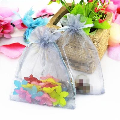 100 stuks organza geschenk zakken sieraden verpakking tas bruiloft feestdecoratie grootte: 7x9cm (D5 zilver Rrey)