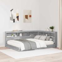 Opberghoofdbord met plank Grijs sonoma 135 cm Bewerkt hout