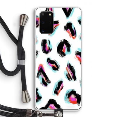 Cheetah color: Samsung Galaxy S20 Plus Transparant Hoesje met koord
